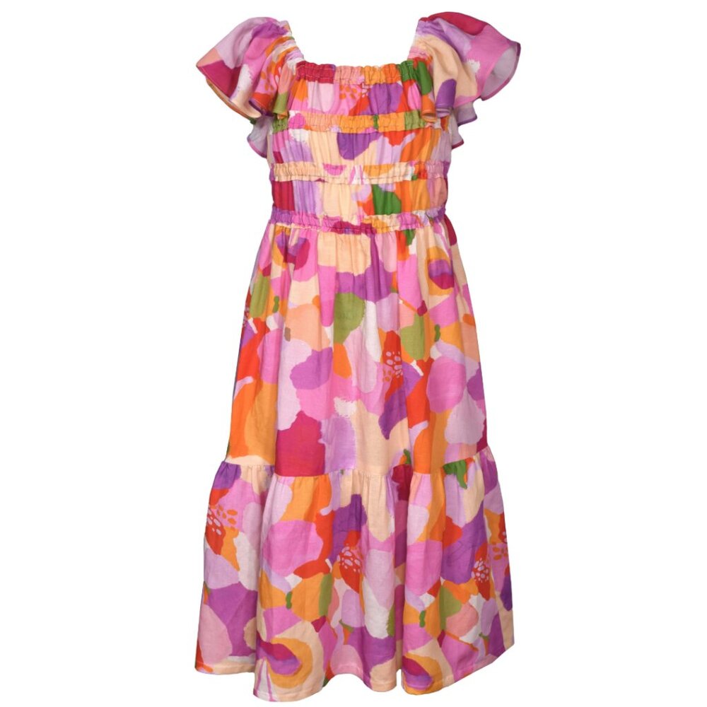 NEW Bonnie Jean Girls Size 7-16 Pink-multi Watercolor Maxi Dress